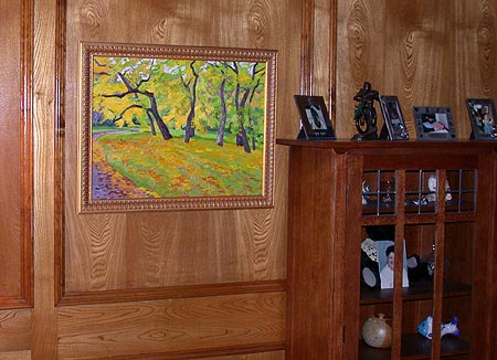 Autumn tints painting in a home interior