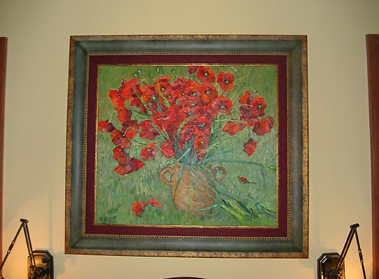 Poppies painting in a home interior
