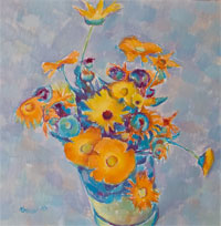 Original oil flower painting no.1021